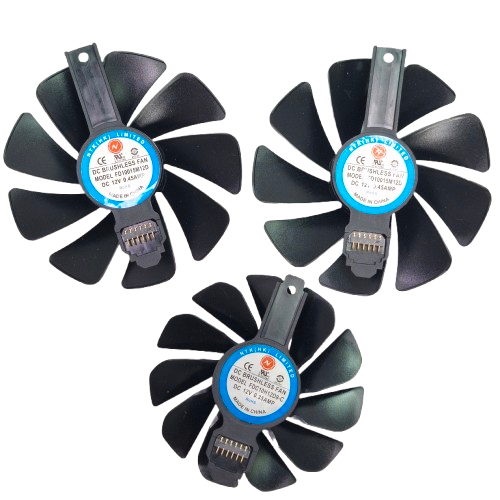 Вентилятор (кулер) NTK 35389 для відеокарти Sapphire Pulse/Nitro+ RX 5700 XT Комплект 3шт (FD10015M12D) (black) 35389 фото