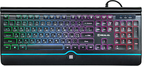 Клавіатура REAL-EL Comfort 8000 Backlit Ukr RGB Black (EL123100033) EL123100033 фото