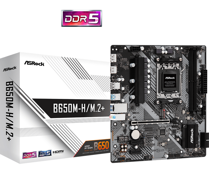 Материнська плата ASRock B650M-H/M.2+ Socket AM5 (B650M-H/M.2+) B650M-H/M.2+ фото