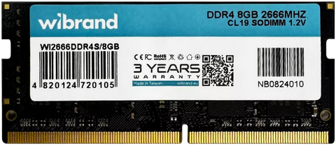 Оперативна пам'ять Wibrand 8GB SODIMM DDR4 2666MHz (WI2666DDR4S/8GB) WI2666DDR4S/8GB фото