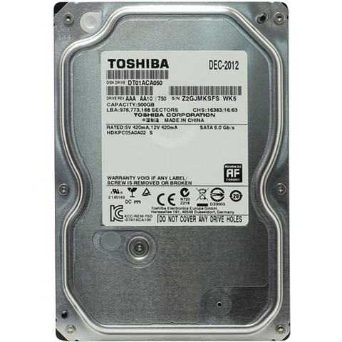 Жёсткий диск 3.5" Toshiba 500GB (DT01ACA050) Б/У DT01ACA050_USED фото