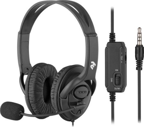 Гарнітура ПК стерео Over-ear 2E CH13 mini-jack, omni-mic, 1.2м, чорний 2E-CH13SJ фото