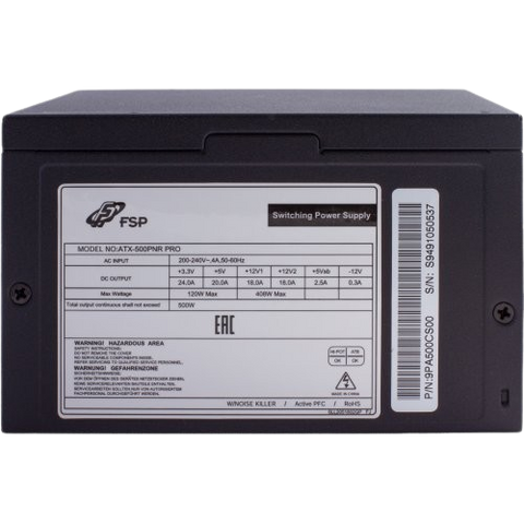 Блок живлення FSP PNR PRO 500W (ATX-500PNR PRO) ATX-500PNR PRO фото