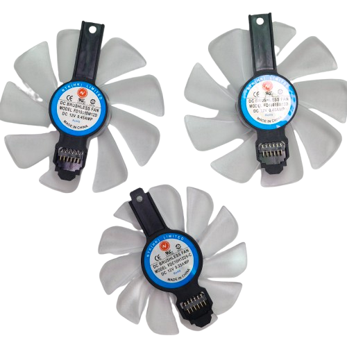 Вентилятор (кулер) NTK 35388 для відеокарти Sapphire Pulse RX 5700 XT Комплект 3шт (FD10015M12D) (transparent) 35388 фото